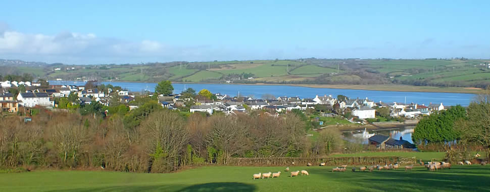 Views over Cargreen village, Cornwall